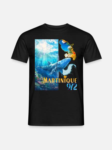 Martinique Whale 972 Französische Antillen - Männer T-Shirt - Schwarz