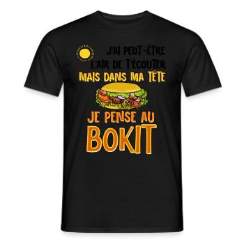Guadeloupe Bokit Cuisine Antilles Nostalgia Men - Men's T-Shirt - black - Front - AI Model Male 178 light (178cm)