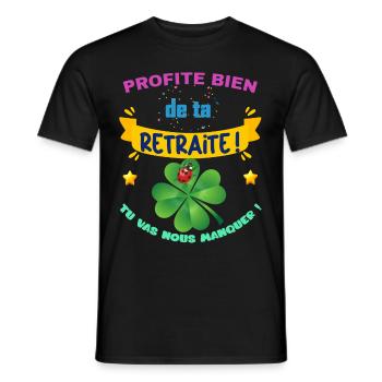 Work colleague Retirement Man Woman - Men's T-Shirt - black - Front - AI Model Male 178 light (178cm)