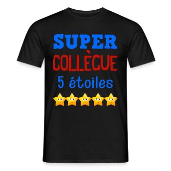Super Collègue De Travail 5 Etoiles - T-shirt homme - noir - Devant - AI Model Male 178 light (178cm)