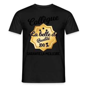 Collègue De Travail Femme la Belle De Qualité - T-shirt homme - noir - Devant - AI Model Male 178 light (178cm)
