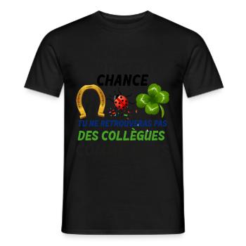 Kollege Mann Frau Ruhestand Hufeisen - Männer T-Shirt - Schwarz - Vorne - AI Model Male 178 light (178cm)