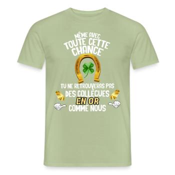 Pensionierung des Mitarbeiters Viel Glück - Männer T-Shirt - Sage - Vorne - AI Model Male 178 light (178cm)