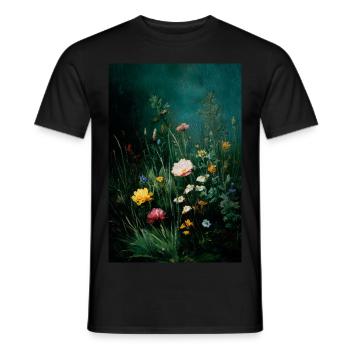 Wildflowers 0002 - Männer T-Shirt - Schwarz - Vorne - AI Model Male 178 light (178cm)
