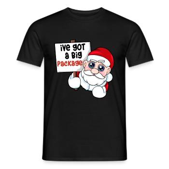 I have a big package. - Men's T-Shirt - black - Front - AI Model Male 178 light (178cm)