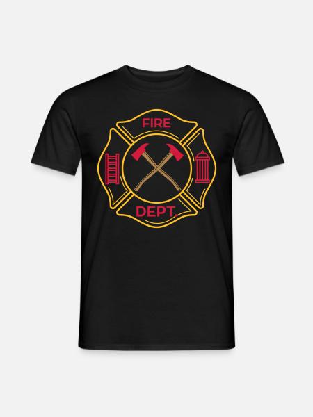 Firefighter Fire Department Team Group Ax - Men's T-Shirt - black