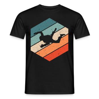 Parachute Springer Skydive Retro Vintage Gift - Men's T-Shirt - black - Front - AI Model Male 178 light (178cm)