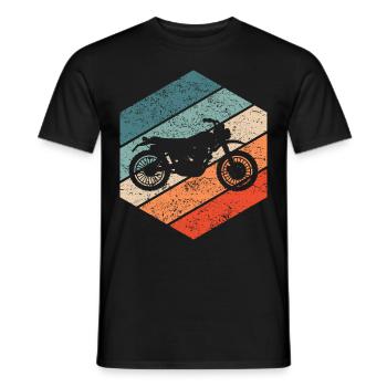 Motorrad Scrambler Retro 80er Biker Geschenk - Männer T-Shirt - Schwarz - Vorne - AI Model Male 178 light (178cm)
