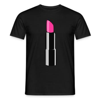 Lippenstift - Männer T-Shirt - Schwarz - Vorne - AI Model Male 178 light (178cm)