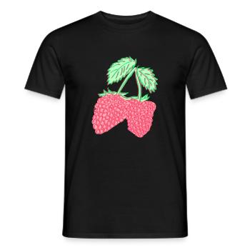 Himbeere - Himbeeren - Pflanze - Männer T-Shirt - Schwarz - Vorne - AI Model Male 178 light (178cm)