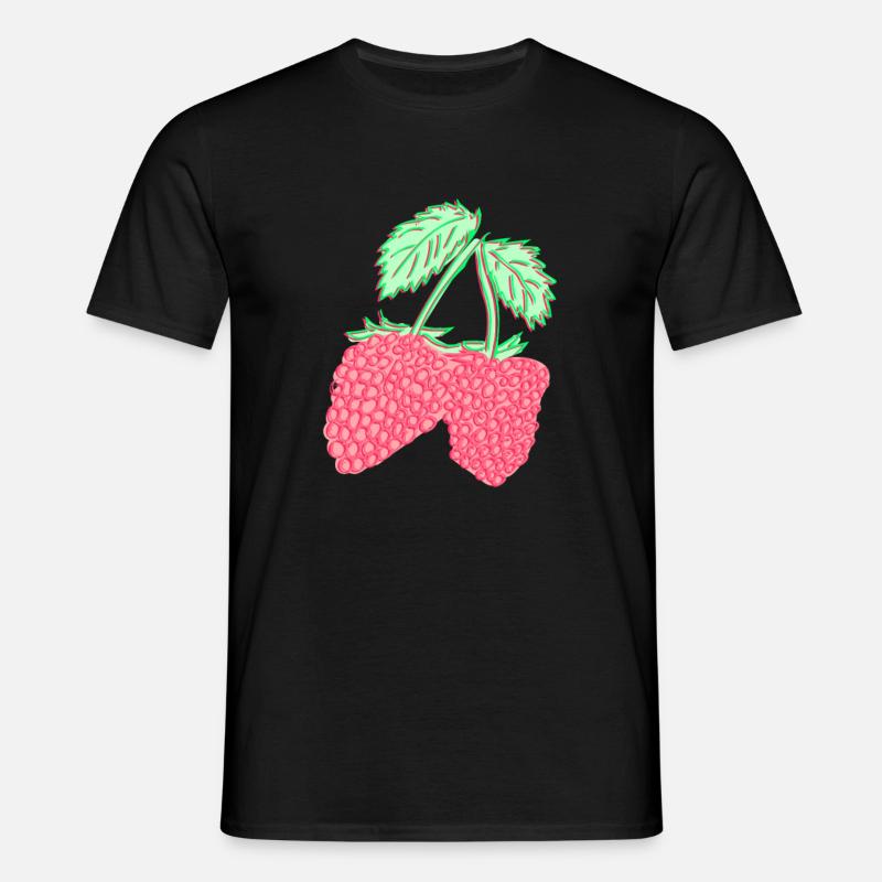 Raspberry - raspberry - plant - Men's T-Shirt - black