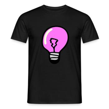 Light bulb - Men's T-Shirt - black - Front - AI Model Male 178 light (178cm)