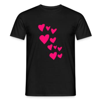 Cœurs - T-shirt homme - noir - Devant - AI Model Male 178 light (178cm)