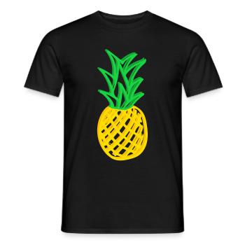 pineapple - Men's T-Shirt - black - Front - AI Model Male 178 light (178cm)