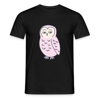 Owl Annoyed Funny - Men's T-Shirt - black - Front - AI Model Male 178 light (178cm)