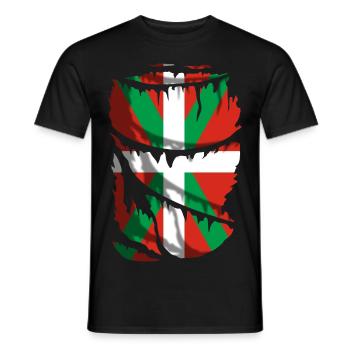 Flagge von Euskadi gebrochen. Ikurriña - Männer T-Shirt - Schwarz - Vorne - AI Model Male 178 light (178cm)