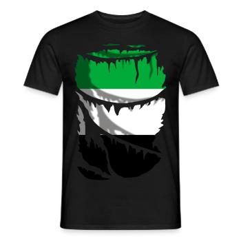 Flagge von Extremadura, originelles Geschenk - Männer T-Shirt - Schwarz - Vorne - AI Model Male 178 light (178cm)