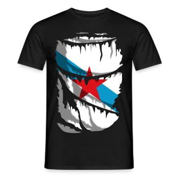 Independence flag of Galicia - Men's T-Shirt - black - Front - AI Model Male 178 light (178cm)