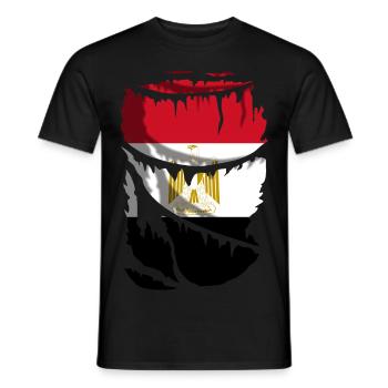 Drapeau de l’Égypte, chemise à effet brisé - T-shirt homme - noir - Devant - AI Model Male 178 light (178cm)
