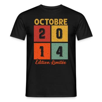 Octobre 2014 Vintage - T-shirt homme - noir - Devant - AI Model Male 178 light (178cm)