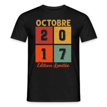 Octobre 2017 Vintage - T-shirt homme - noir - Devant - AI Model Male 178 light (178cm)
