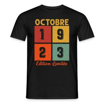 Octobre 1923 Édition limitée - T-shirt homme - noir - Devant - AI Model Male 178 light (178cm)