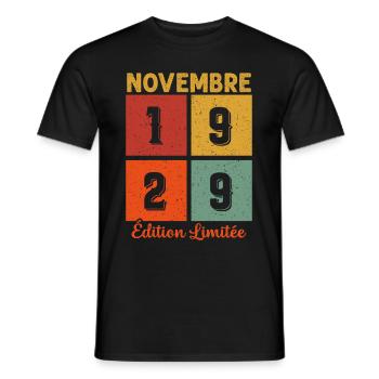 Novembre 1929 Édition limitée - T-shirt homme - noir - Devant - AI Model Male 178 light (178cm)