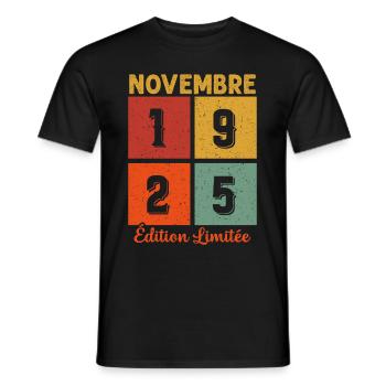 Novembre 1925 Édition limitée - T-shirt homme - noir - Devant - AI Model Male 178 light (178cm)