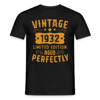 Vintage 1932 Limited Edition Perfectly Aged - Men's T-Shirt - black - Front - AI Model Male 178 light (178cm)