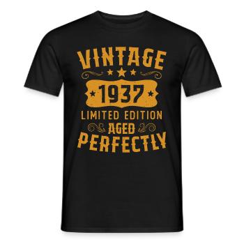 Vintage 1937 Limited Edition Aged Perfectly - Men's T-Shirt - black - Front - AI Model Male 178 light (178cm)