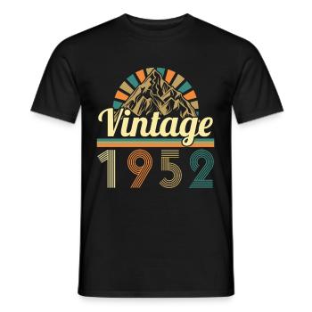 Cadeau D'anniversaire Vintage 1952 Rétro - T-shirt homme - noir - Devant - AI Model Male 178 light (178cm)