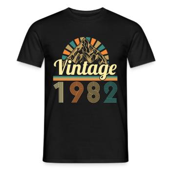 Jahrgang 1982 Retro Geburtstagsgeschenk 1982 - Männer T-Shirt - Schwarz - Vorne - AI Model Male 178 light (178cm)