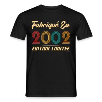 Fabriqué en 2002 Cadeau D’anniversaire - T-shirt homme - noir - Devant - AI Model Male 178 light (178cm)
