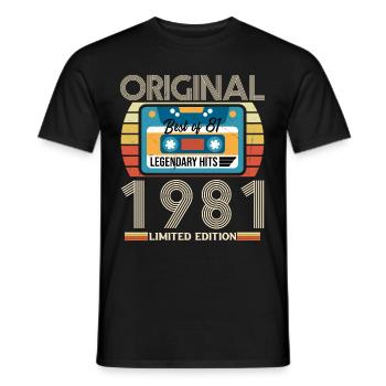 Vintage Geburtstagsgeschenk 1981 Limited Edition - Männer T-Shirt - Schwarz - Vorne - AI Model Male 178 light (178cm)