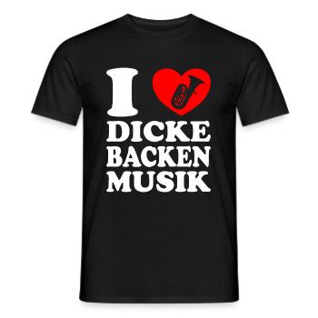 Blasmusik Dicke Backen Musik mit Tuba - Männer T-Shirt - Schwarz - Vorne - AI Model Male 178 light (178cm)
