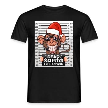 dear santa i can explain weihnachten - Männer T-Shirt - Schwarz - Vorne - AI Model Male 178 light (178cm)