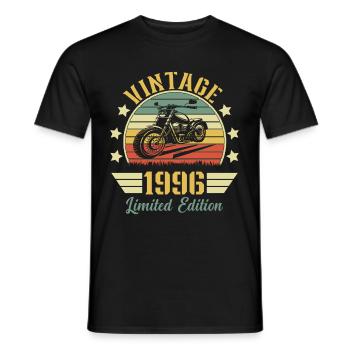 Vintage 1996 Retro Motorrad Geburtstagsgeschenk - Männer T-Shirt - Schwarz - Vorne - AI Model Male 178 light (178cm)