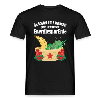 Weihnachten zur Klimawende vegane Energiesparente - Männer T-Shirt - Schwarz - Vorne - AI Model Male 178 light (178cm)