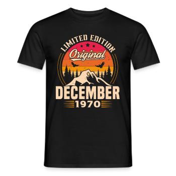 Cadeau D'anniversaire Nées En Décembre 1970 - T-shirt homme - noir - Devant - AI Model Male 178 light (178cm)