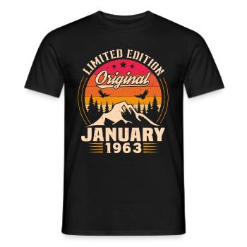 Geburtstagsgeschenk geboren im Januar 1963 - Männer T-Shirt - Schwarz - Vorne - AI Model Male 178 light (178cm)