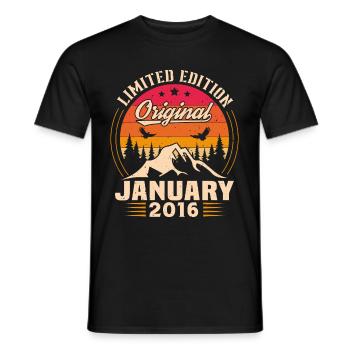 Cadeau D'anniversaire Nées En Janvier 2016 - T-shirt homme - noir - Devant - AI Model Male 178 light (178cm)