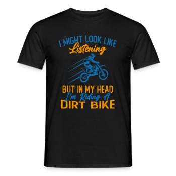 In my head I ride a motorcycle / Humor Motorcycle - Men's T-Shirt - black - Front - AI Model Male 178 light (178cm)