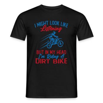 In my head I ride a motorcycle / Humor Motorcycle - Men's T-Shirt - black - Front - AI Model Male 178 light (178cm)