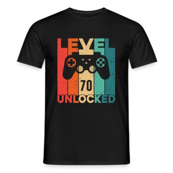 Level 70 Unlocked - Men's T-Shirt - black - Front - AI Model Male 178 light (178cm)