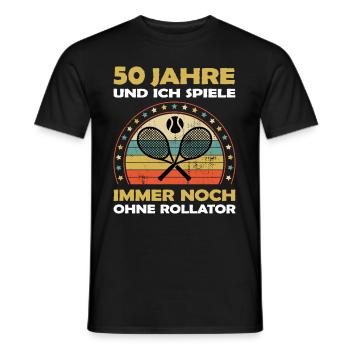 Lustiges Tennisspieler 50 Jahre alt zum Geburtstag - Männer T-Shirt - Schwarz - Vorne - AI Model Male 178 light (178cm)