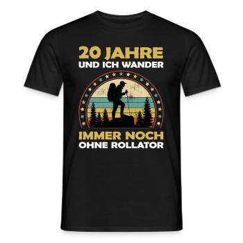 Lustiges 20 Jahre alt Geburtstag Berge & Wander - Männer T-Shirt - Schwarz - Vorne - AI Model Male 178 light (178cm)