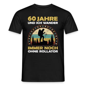 Lustiges 60 Jahre alt Geburtstag Berge & Wander - Männer T-Shirt - Schwarz - Vorne - AI Model Male 178 light (178cm)