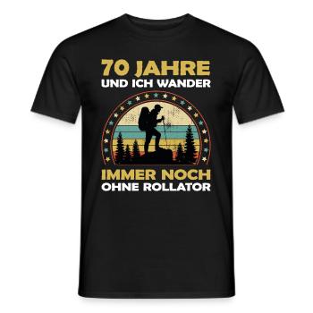 Lustiges 70 Jahre alt Geburtstag Berge & Wander - Männer T-Shirt - Schwarz - Vorne - AI Model Male 178 light (178cm)