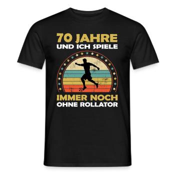 Lustiges Fußball 70 Jahre alt zum Geburtstag - Männer T-Shirt - Schwarz - Vorne - AI Model Male 178 light (178cm)