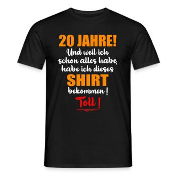 Party Überraschung 20 Jahre alt zum Geburtstag - Männer T-Shirt - Schwarz - Vorne - AI Model Male 178 light (178cm)